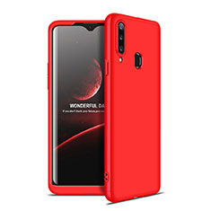 Funda Dura Plastico Rigida Carcasa Mate Frontal y Trasera 360 Grados para Samsung Galaxy A20s Rojo