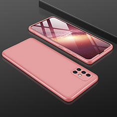 Funda Dura Plastico Rigida Carcasa Mate Frontal y Trasera 360 Grados para Samsung Galaxy A51 5G Oro Rosa