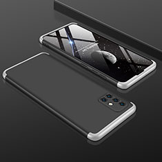 Funda Dura Plastico Rigida Carcasa Mate Frontal y Trasera 360 Grados para Samsung Galaxy A51 5G Plata y Negro