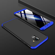 Funda Dura Plastico Rigida Carcasa Mate Frontal y Trasera 360 Grados para Samsung Galaxy A6 (2018) Dual SIM Azul y Negro