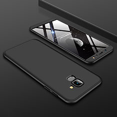 Funda Dura Plastico Rigida Carcasa Mate Frontal y Trasera 360 Grados para Samsung Galaxy A6 (2018) Dual SIM Negro