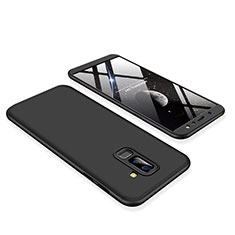 Funda Dura Plastico Rigida Carcasa Mate Frontal y Trasera 360 Grados para Samsung Galaxy A6 Plus (2018) Negro