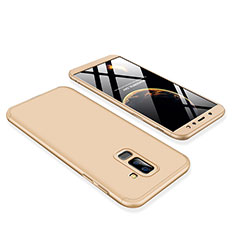 Funda Dura Plastico Rigida Carcasa Mate Frontal y Trasera 360 Grados para Samsung Galaxy A6 Plus (2018) Oro