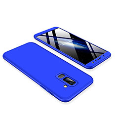 Funda Dura Plastico Rigida Carcasa Mate Frontal y Trasera 360 Grados para Samsung Galaxy A6 Plus Azul