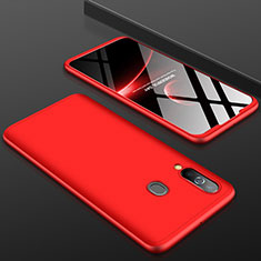 Funda Dura Plastico Rigida Carcasa Mate Frontal y Trasera 360 Grados para Samsung Galaxy A60 Rojo