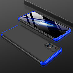 Funda Dura Plastico Rigida Carcasa Mate Frontal y Trasera 360 Grados para Samsung Galaxy A71 5G Azul y Negro