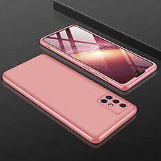 Funda Dura Plastico Rigida Carcasa Mate Frontal y Trasera 360 Grados para Samsung Galaxy A71 5G Oro Rosa