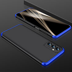 Funda Dura Plastico Rigida Carcasa Mate Frontal y Trasera 360 Grados para Samsung Galaxy A82 5G Azul y Negro
