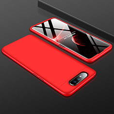 Funda Dura Plastico Rigida Carcasa Mate Frontal y Trasera 360 Grados para Samsung Galaxy A90 4G Rojo