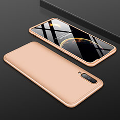 Funda Dura Plastico Rigida Carcasa Mate Frontal y Trasera 360 Grados para Samsung Galaxy A90 5G Oro