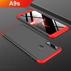 Funda Dura Plastico Rigida Carcasa Mate Frontal y Trasera 360 Grados para Samsung Galaxy A9s Rojo y Negro