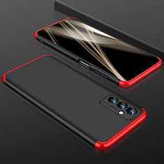 Funda Dura Plastico Rigida Carcasa Mate Frontal y Trasera 360 Grados para Samsung Galaxy F54 5G Rojo y Negro