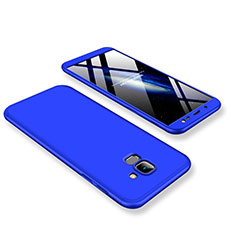 Funda Dura Plastico Rigida Carcasa Mate Frontal y Trasera 360 Grados para Samsung Galaxy J6 (2018) J600F Azul