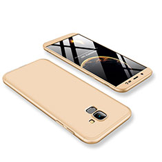 Funda Dura Plastico Rigida Carcasa Mate Frontal y Trasera 360 Grados para Samsung Galaxy J6 (2018) J600F Oro