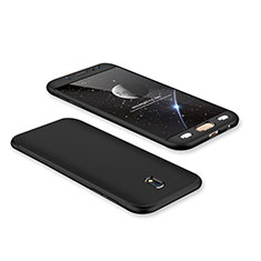Funda Dura Plastico Rigida Carcasa Mate Frontal y Trasera 360 Grados para Samsung Galaxy J7 Pro Negro