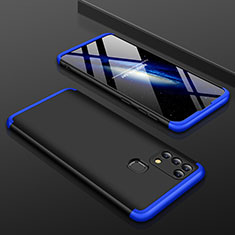 Funda Dura Plastico Rigida Carcasa Mate Frontal y Trasera 360 Grados para Samsung Galaxy M31 Azul y Negro