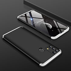 Funda Dura Plastico Rigida Carcasa Mate Frontal y Trasera 360 Grados para Samsung Galaxy M31 Plata y Negro