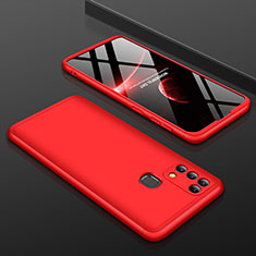 Funda Dura Plastico Rigida Carcasa Mate Frontal y Trasera 360 Grados para Samsung Galaxy M31 Rojo