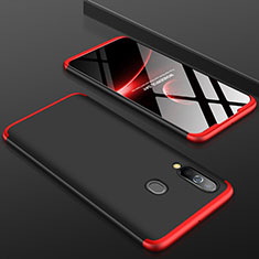 Funda Dura Plastico Rigida Carcasa Mate Frontal y Trasera 360 Grados para Samsung Galaxy M40 Rojo y Negro