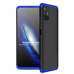 Funda Dura Plastico Rigida Carcasa Mate Frontal y Trasera 360 Grados para Samsung Galaxy M51 Azul y Negro