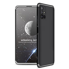 Funda Dura Plastico Rigida Carcasa Mate Frontal y Trasera 360 Grados para Samsung Galaxy M51 Plata y Negro