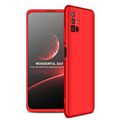 Funda Dura Plastico Rigida Carcasa Mate Frontal y Trasera 360 Grados para Samsung Galaxy M51 Rojo