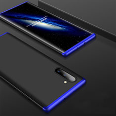 Funda Dura Plastico Rigida Carcasa Mate Frontal y Trasera 360 Grados para Samsung Galaxy Note 10 Azul y Negro