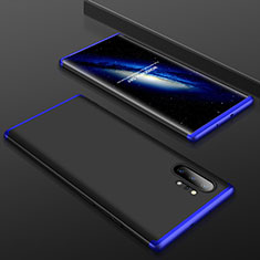 Funda Dura Plastico Rigida Carcasa Mate Frontal y Trasera 360 Grados para Samsung Galaxy Note 10 Plus Azul y Negro