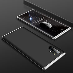 Funda Dura Plastico Rigida Carcasa Mate Frontal y Trasera 360 Grados para Samsung Galaxy Note 10 Plus Plata y Negro