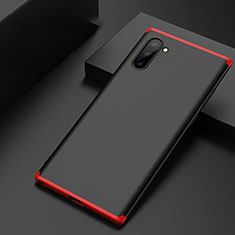 Funda Dura Plastico Rigida Carcasa Mate Frontal y Trasera 360 Grados para Samsung Galaxy Note 10 Rojo y Negro