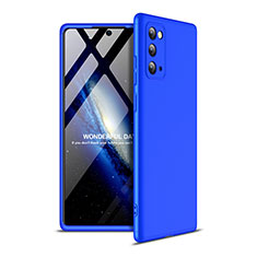 Funda Dura Plastico Rigida Carcasa Mate Frontal y Trasera 360 Grados para Samsung Galaxy Note 20 5G Azul