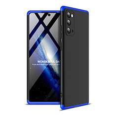 Funda Dura Plastico Rigida Carcasa Mate Frontal y Trasera 360 Grados para Samsung Galaxy Note 20 5G Azul y Negro