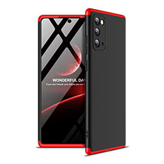 Funda Dura Plastico Rigida Carcasa Mate Frontal y Trasera 360 Grados para Samsung Galaxy Note 20 5G Rojo y Negro