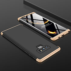 Funda Dura Plastico Rigida Carcasa Mate Frontal y Trasera 360 Grados para Samsung Galaxy Note 9 Oro y Negro
