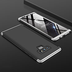 Funda Dura Plastico Rigida Carcasa Mate Frontal y Trasera 360 Grados para Samsung Galaxy Note 9 Plata y Negro