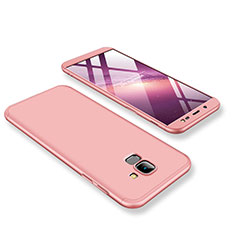 Funda Dura Plastico Rigida Carcasa Mate Frontal y Trasera 360 Grados para Samsung Galaxy On6 (2018) J600F J600G Oro Rosa