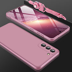 Funda Dura Plastico Rigida Carcasa Mate Frontal y Trasera 360 Grados para Samsung Galaxy S21 5G Oro Rosa