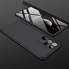 Funda Dura Plastico Rigida Carcasa Mate Frontal y Trasera 360 Grados para Samsung Galaxy S23 Ultra 5G Negro
