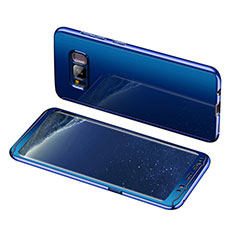 Funda Dura Plastico Rigida Carcasa Mate Frontal y Trasera 360 Grados para Samsung Galaxy S8 Azul