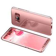 Funda Dura Plastico Rigida Carcasa Mate Frontal y Trasera 360 Grados para Samsung Galaxy S8 Plus Oro Rosa