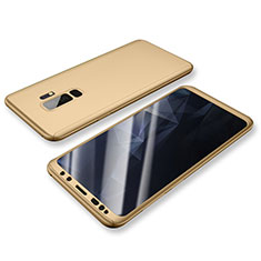 Funda Dura Plastico Rigida Carcasa Mate Frontal y Trasera 360 Grados para Samsung Galaxy S9 Plus Oro