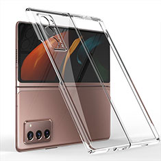 Funda Dura Plastico Rigida Carcasa Mate Frontal y Trasera 360 Grados para Samsung Galaxy Z Fold2 5G Claro