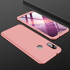 Funda Dura Plastico Rigida Carcasa Mate Frontal y Trasera 360 Grados para Xiaomi Mi A2 Lite Oro Rosa