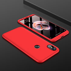 Funda Dura Plastico Rigida Carcasa Mate Frontal y Trasera 360 Grados para Xiaomi Mi A2 Rojo