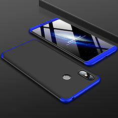 Funda Dura Plastico Rigida Carcasa Mate Frontal y Trasera 360 Grados para Xiaomi Mi Max 3 Azul y Negro