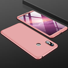 Funda Dura Plastico Rigida Carcasa Mate Frontal y Trasera 360 Grados para Xiaomi Mi Max 3 Oro Rosa