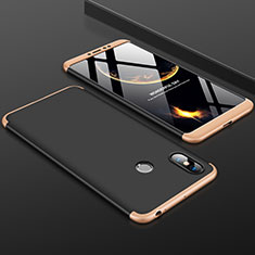 Funda Dura Plastico Rigida Carcasa Mate Frontal y Trasera 360 Grados para Xiaomi Mi Max 3 Oro y Negro