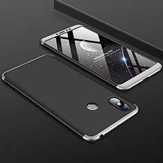 Funda Dura Plastico Rigida Carcasa Mate Frontal y Trasera 360 Grados para Xiaomi Mi Max 3 Plata y Negro