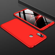 Funda Dura Plastico Rigida Carcasa Mate Frontal y Trasera 360 Grados para Xiaomi Mi Max 3 Rojo