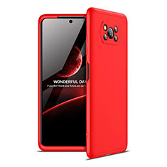 Funda Dura Plastico Rigida Carcasa Mate Frontal y Trasera 360 Grados para Xiaomi Poco X3 NFC Rojo